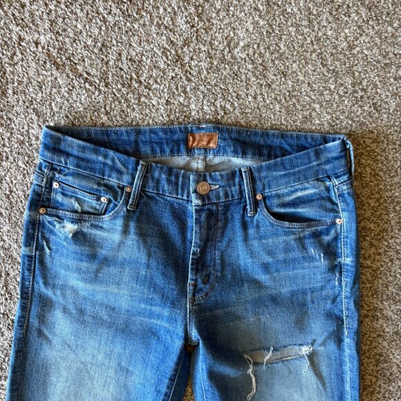 Mother Jeans Denim Womens Distressed Blue The Looker Size 29 - Picture 3 of 5